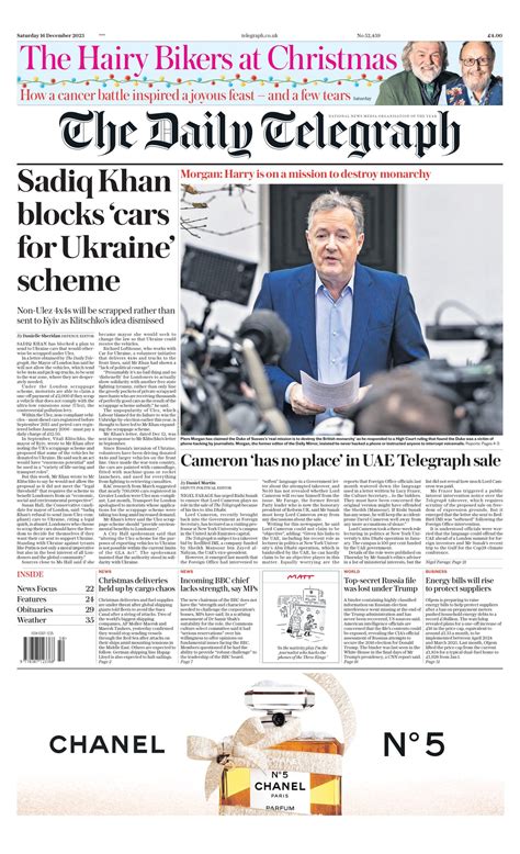 Daily Telegraph Front Page 16th Of December 2023 Tomorrow S Papers Today