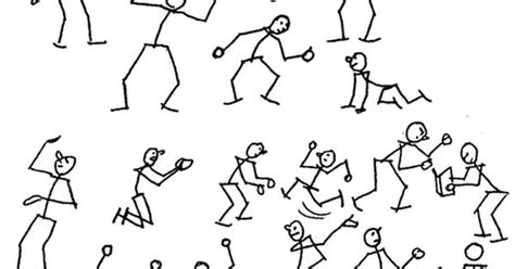 How To Draw Cartoon People Figures Moving In Different Movements And