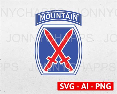 10th Mountain Division Insignia Us Army Logo Digital Vector Etsy Us
