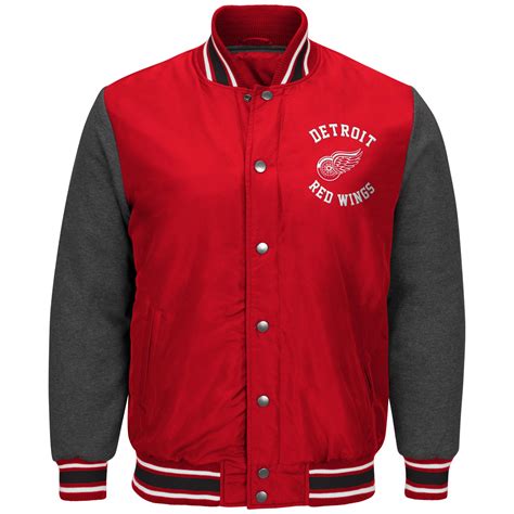 Nhl Mens Big And Tall Wool Varsity Jacket Detroit Red Wings