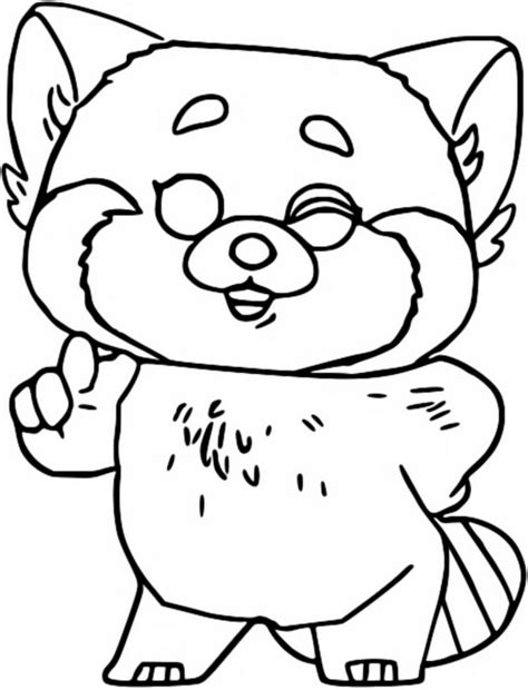Coloring page Turning red : Funko pop - Red panda 3
