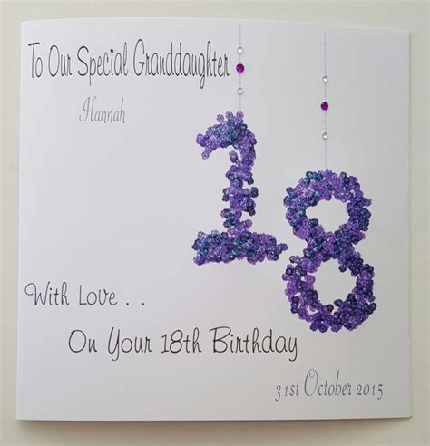 Personalised 18th Birthday Card Granddaughter Any Person Age Or Colour