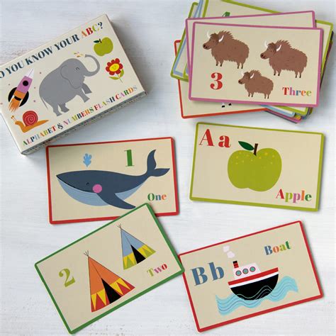 Set Of 36 Alphabet And Number Flash Cards Rex London Dotcomtshop