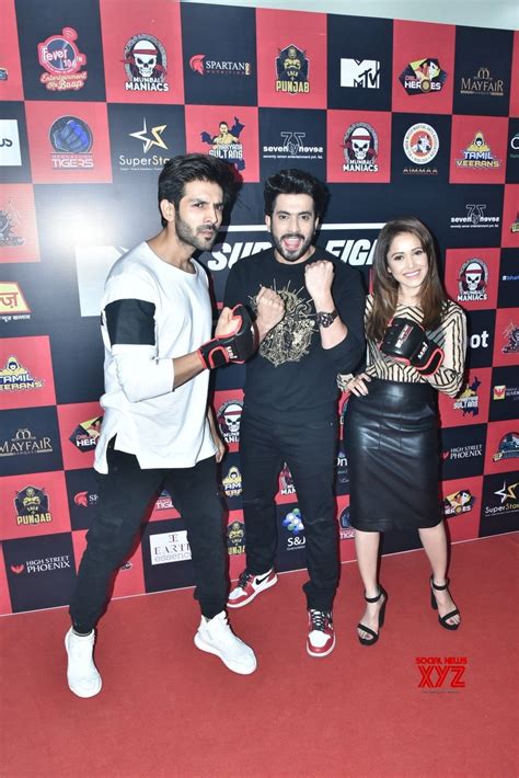 Mumbai Super Fight League Kartik Aaryan Sunny Singh And Nushrat Bharucha Gallery Social