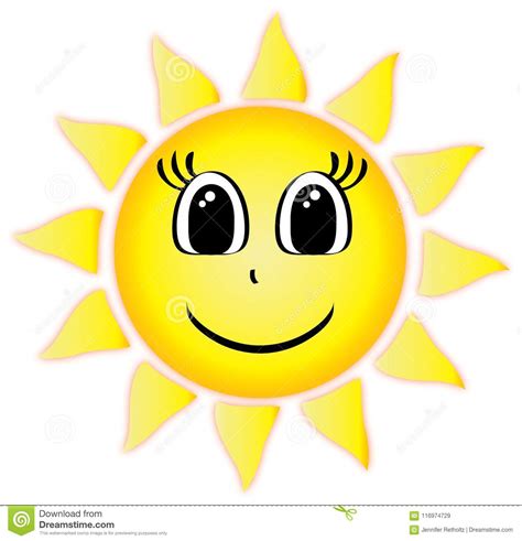 Smiling Summer Sun Clip Art Stock Illustration
