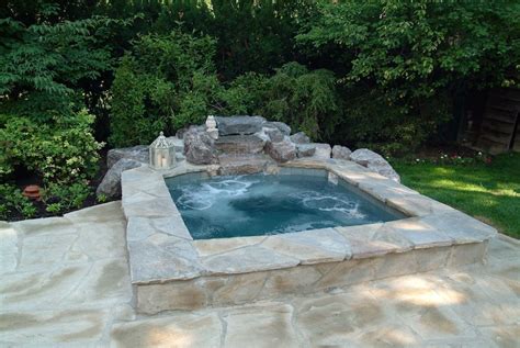 Pool Shapes Features And Design Options Inground Hot Tub Hot Tub Landscaping Hot Tub Backyard