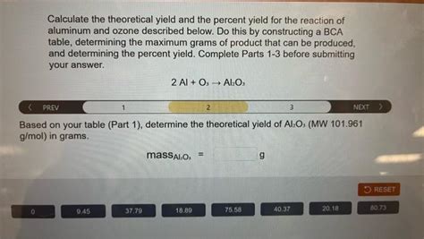 Solved Calculate The Theoretical Yield And The Percent Yield