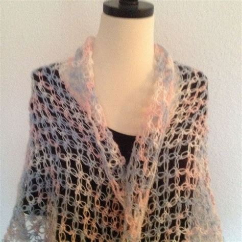 Hand Crochet Love Knot Pastel Triangle Shawl Ready To Mail Tangerine Color Antique Pink