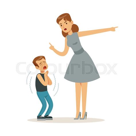 Mother Character Scolding Her Stock Vector Colourbox