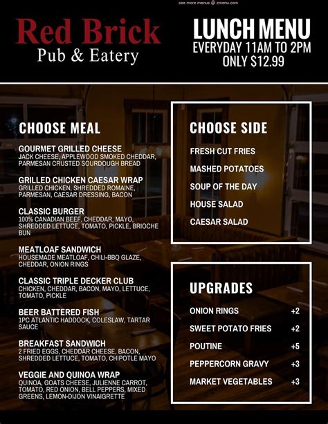 Online Menu Of Red Brick Pub And Eatery Restaurant Hampton New