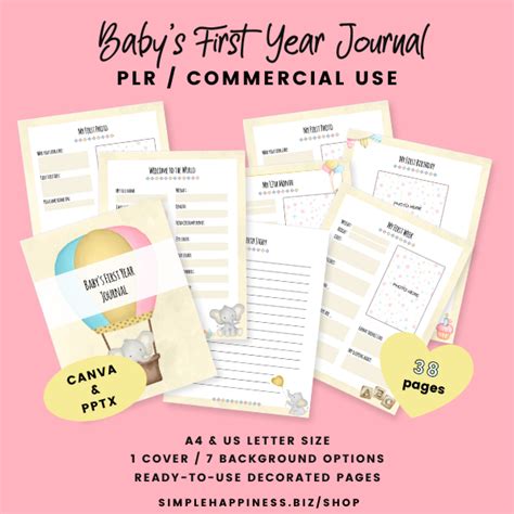 Babys First Year Journal Simple Happiness Biz