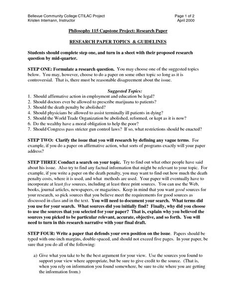Examples Of College Capstone Papers How To Write A Capstone Project 8