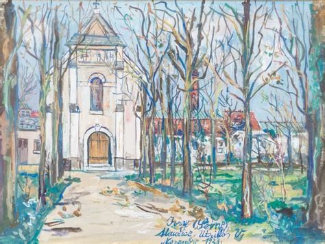 Maurice Utrillo Ivrys Care Home Chapel Gouache On Paper Signed Lower