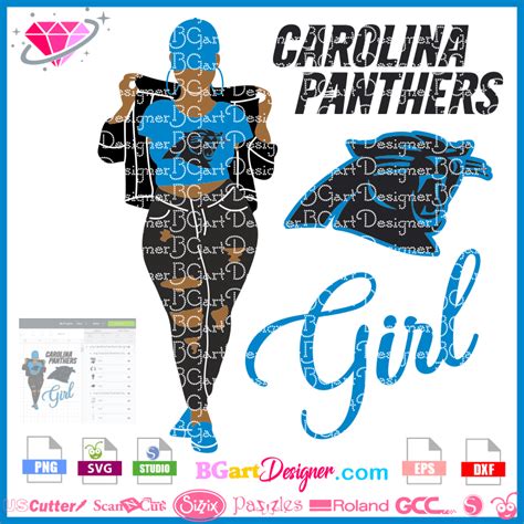 Lll Fan Girl Carolina Panthers Svg Nfl Cricut Silhouette Download
