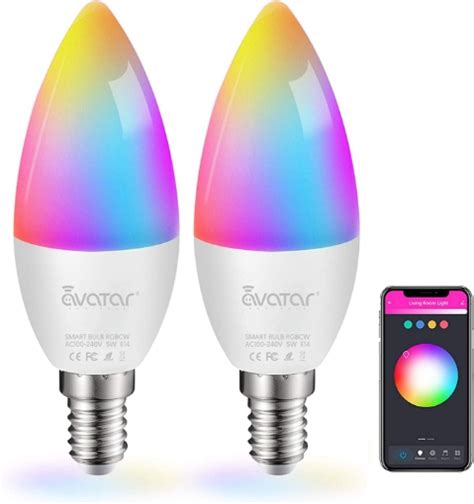 Smart Bulb E14 Light Wifi Led Alexa Candle Bulbs C37 Music Sync 5w