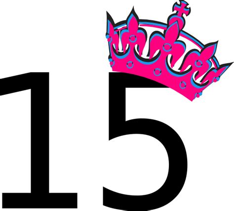 Pink Tilted Tiara And Number 15 Clip Art At Vector Clip Art Online Royalty Free