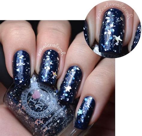 Star Glitter Winter Nail Polish Winter Nail Polish Blue Nails I
