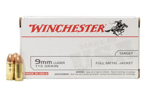 Winchester 9mm Luger 115 Gr Fmj Police Trade Ammunition 50box