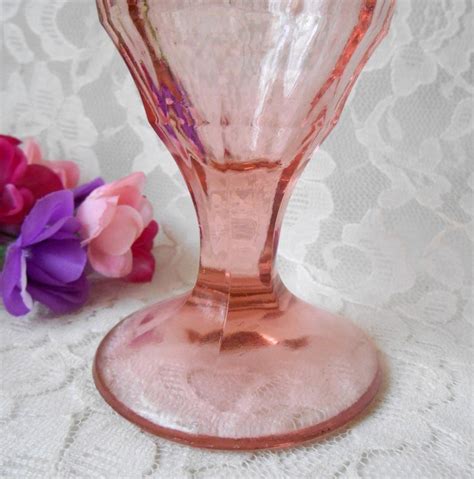 Antique Hazel Atlas Pink Depression Glass Goblets Wine Water Etsy