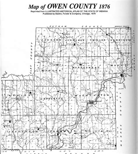 1930 Owen County Indiana Map Map