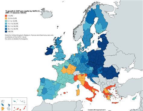 Growth In GDP Per Capita Since In European Regions Source OECD Stats R Europe