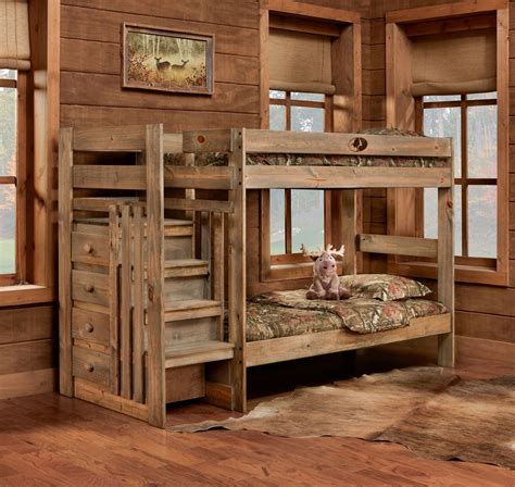 Simply Bunk Beds 5989 2pc Mossy Oak Twin Twin Stairstep Bunkbed