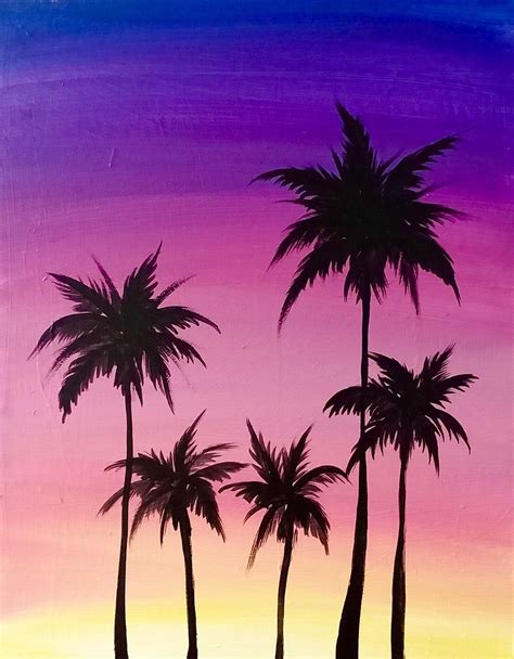 Sunset Palm Tree Painting 24 Etsy Palm Trees Painting Sunset