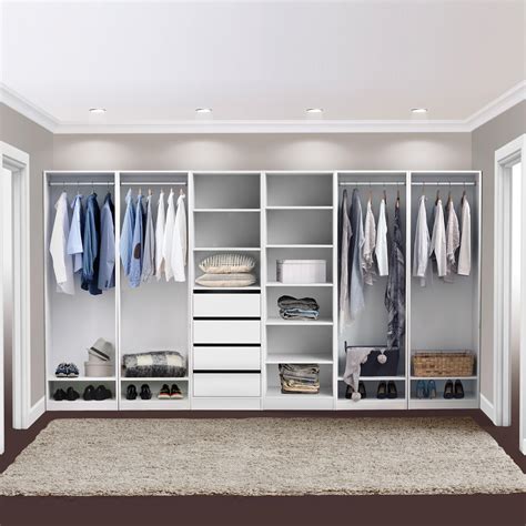 Flexi Storage White 6 Shelf Walk In Wardrobe Unit Bunnings Australia