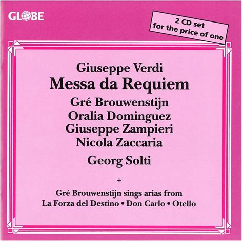 Messa Da Requiem Arias Brouwenstijn Chorus Of The Wdr Brouwenstijn