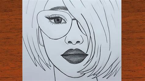 Kolay Kız Çizimi Gözlüklü Kız Yüzü Nasıl Çizilir Kolay Yoldan Art