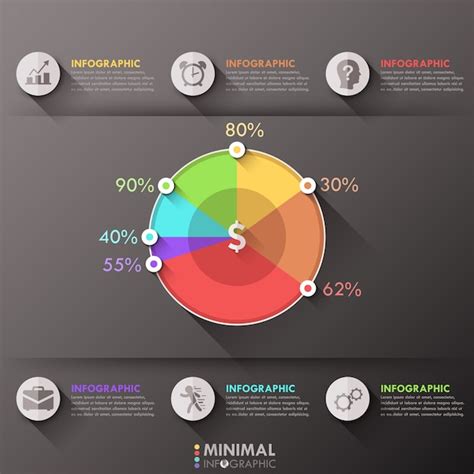 Premium Vector Minimal Infographic Options Template With Pie Chart