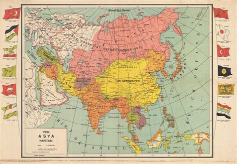 Yeni Asya Haritasi By M Baki 1928 Map Antiquariat Dasa Pahor Gbr