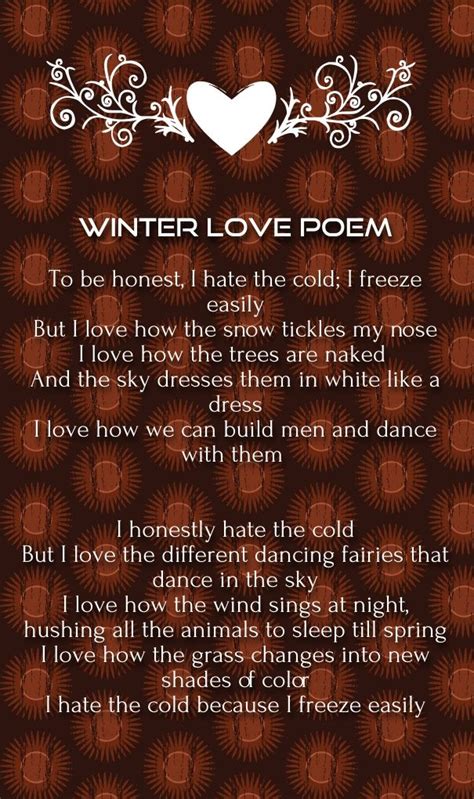 Romantic Poems Winter December Long Love Poems Free Love Poems