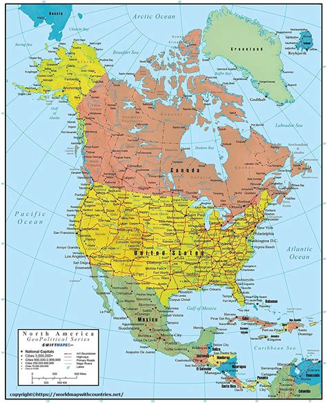 North America Political Map Political Map Of North America Images And Photos Finder
