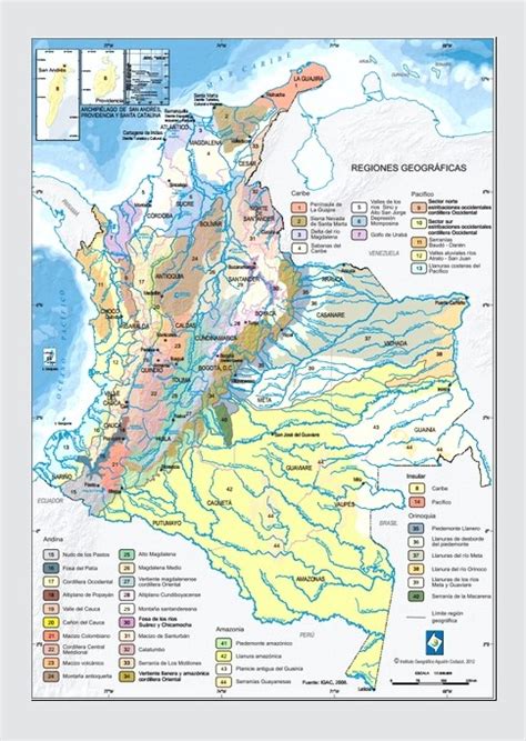 Mapa De Los Ríos De Colombia Map Of The Colombian Rivers Carte Des