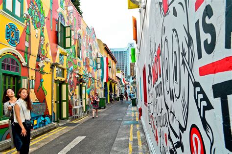 Graffiti On Street Art In Haji Lane In Singapore Cool Places To Visit
