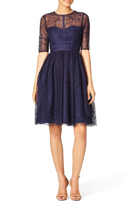 Navy Lines Dress By Ml Monique Lhuillier For Rent The Runway