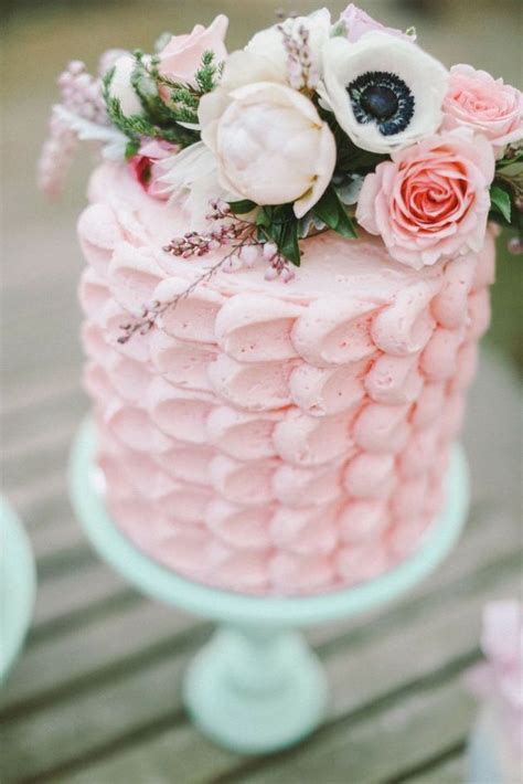 Turquoise And Pink Looks Adorable Textured Wedding Cakes Mini