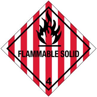 Hazard Class Flammable Solid Worded High Gloss Label Icc