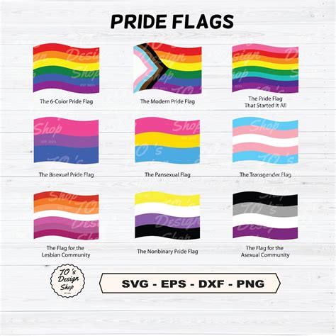 9 LGBTQ Flags Pride Printable Cut Fileslgbtq SVG Bundle Etsy