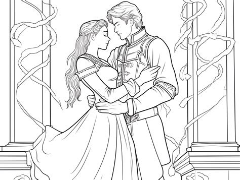 Romeo And Juliet Inspired Coloring Coloring Page