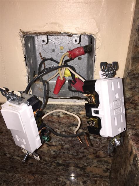 wiring   wire  gfci duplex outlet   garbage disposal switch combo outlet  load