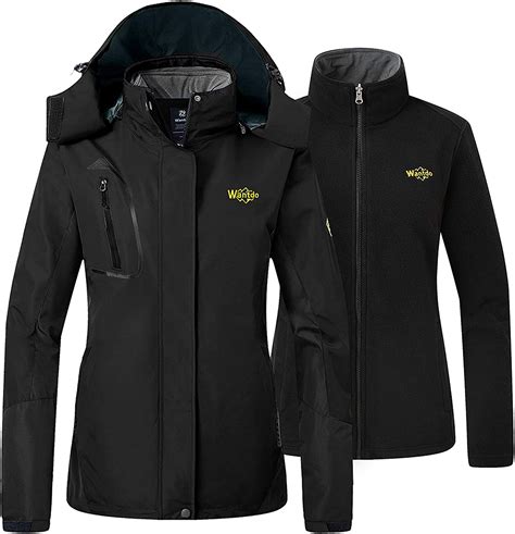 wantdo women s 3 in 1 ski jacket waterproof snowboarding jacket insulated fleece ebay