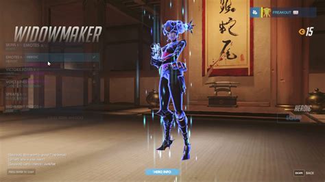 overwatch widowmaker noire legendary skin intro s and - skin fortnite patrouilleuse noire