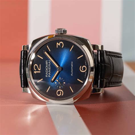Preowned Panerai Radiomir 1940 3 Days Mare Blue Dial Stainless Steel