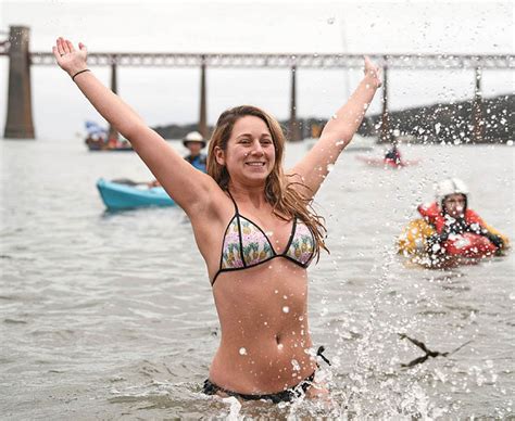 Hundreds Of Brits Brave The Cold For New Years Day Dip Daily Star