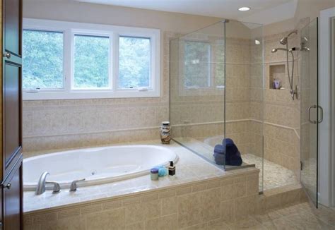 Local remodeling quotes, remodeling professional Small Bathroom with Separate Shower and Tub Elegant Shower ...