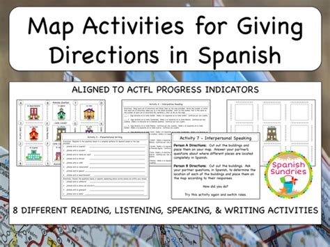 Giving Directions In Spanish Unit Teaching Resources