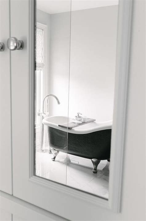 Black And White Master Bath With Clawfoot Tub Transitional Bathroom
