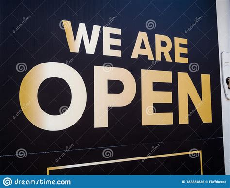 A We Are Open Shop Sign Open For Business Editorial Photo Image